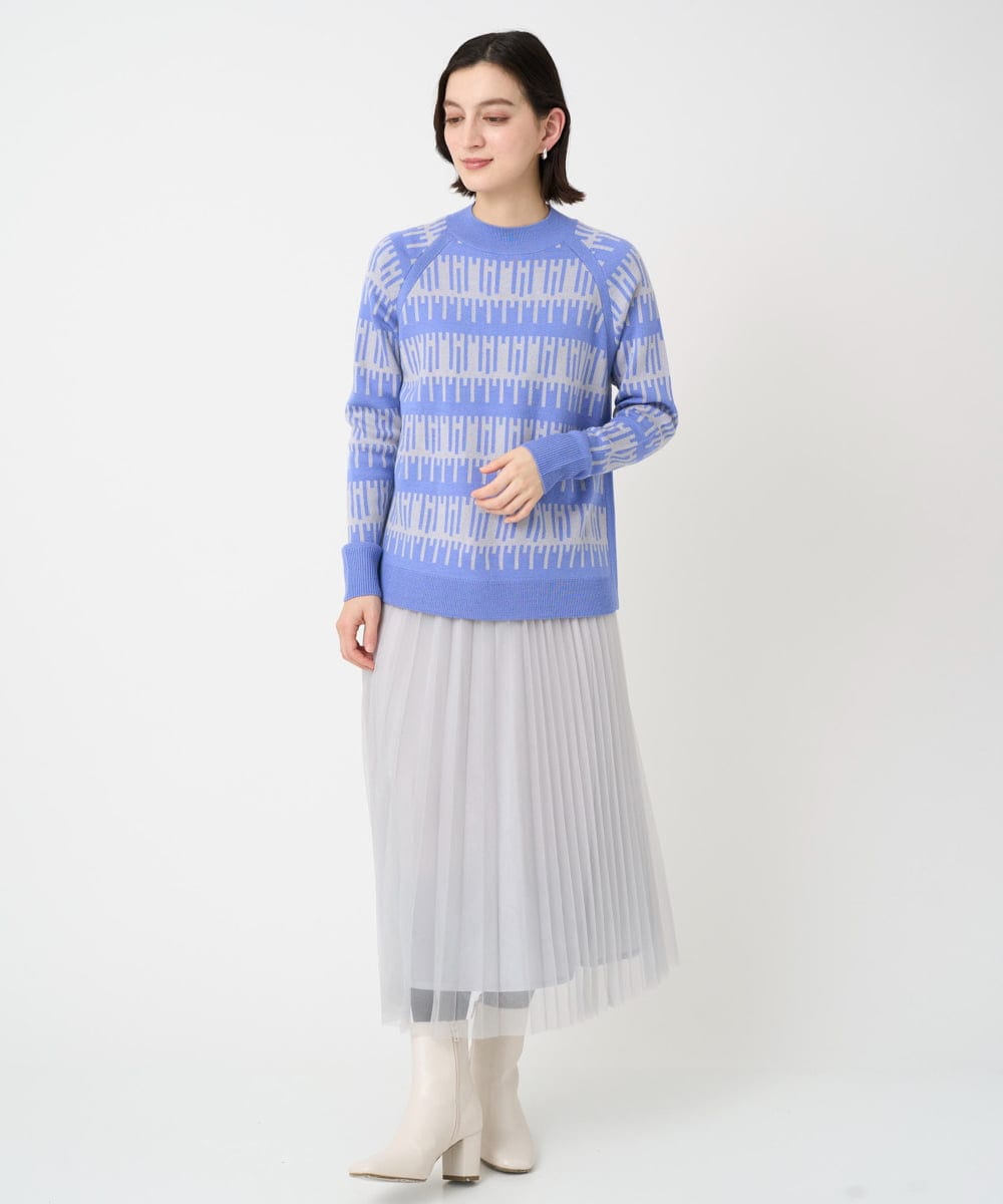 PHHCD65360 GEORGES RECH(小さいサイズ)(メゾン ドゥ サンク)  [日本製]アコーディオンシアープリーツスカート ライトグレー