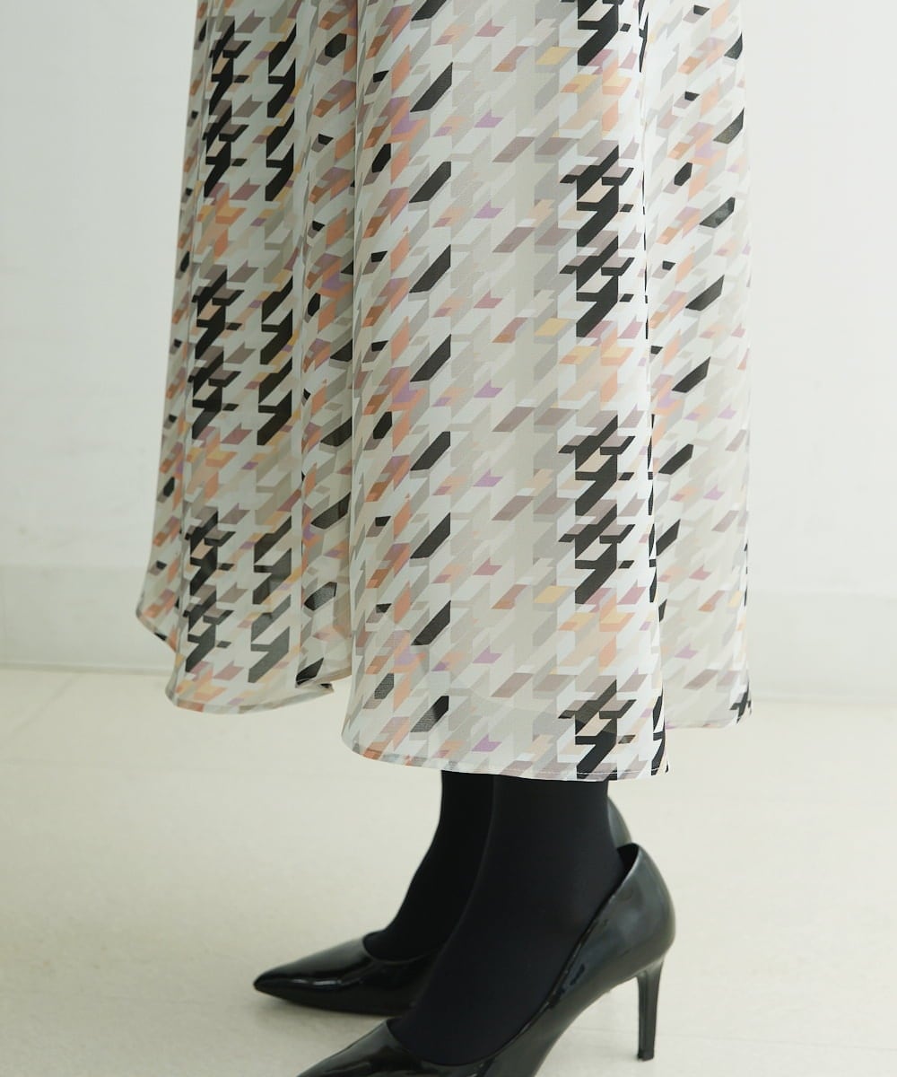 PHHCS05330 GEORGES RECH(小さいサイズ)(メゾン ドゥ サンク) 【セットアップ対応】千鳥格子柄スカート ベージュ系