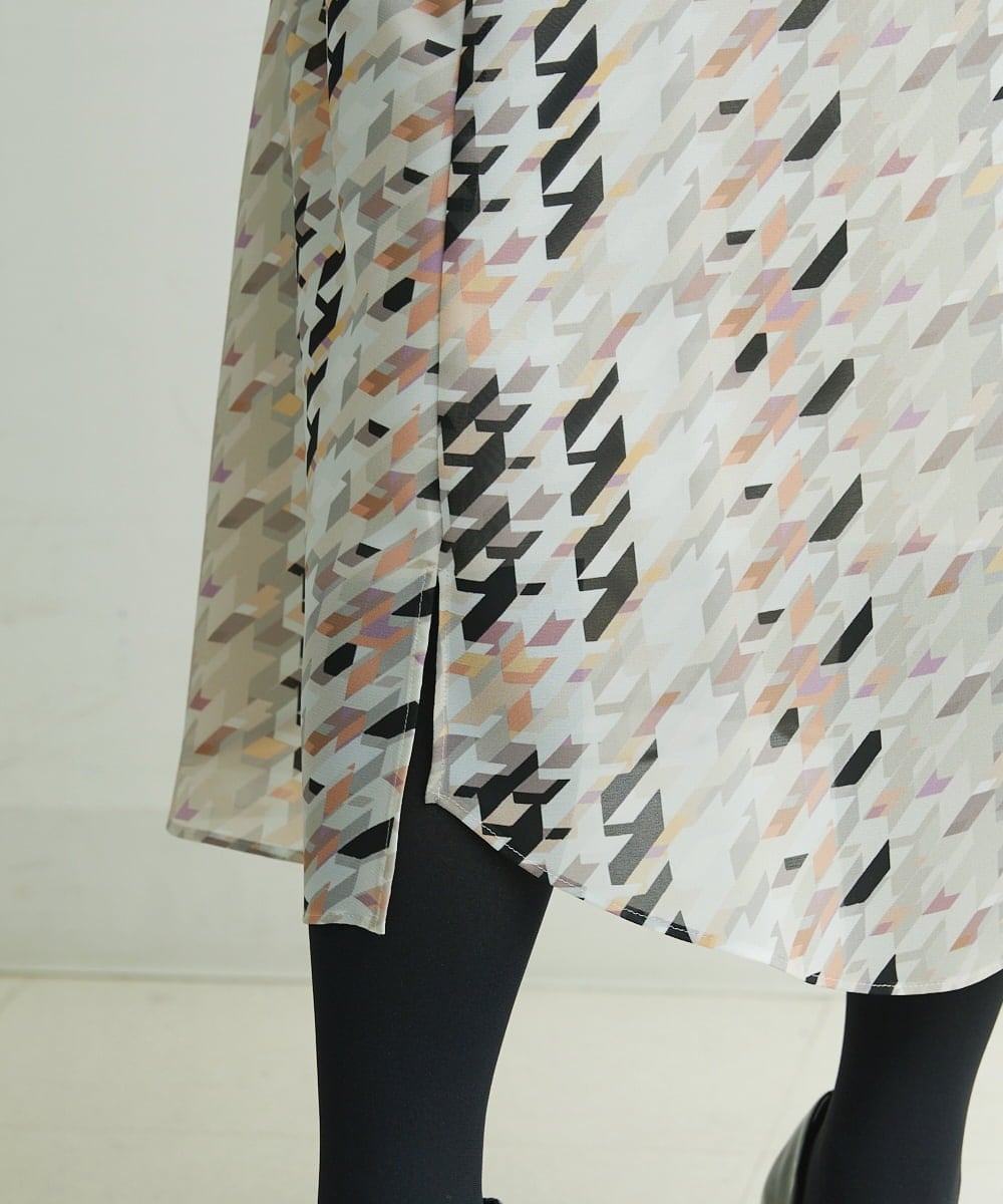 PHHCS05330 GEORGES RECH(小さいサイズ)(メゾン ドゥ サンク) 【セットアップ対応】千鳥格子柄スカート ベージュ系