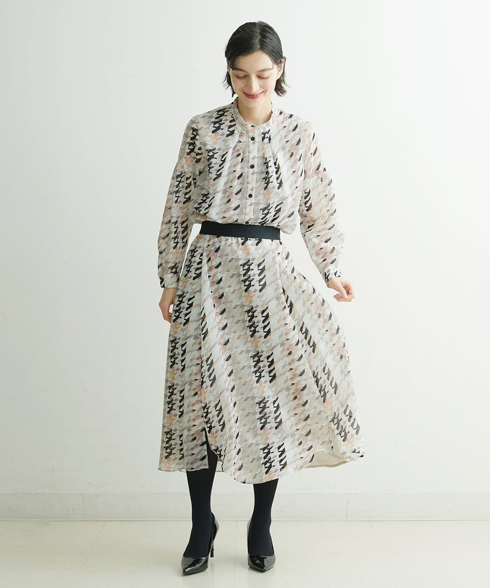 PHHCS05330 GEORGES RECH(小さいサイズ)(メゾン ドゥ サンク) 【セットアップ対応】千鳥格子柄スカート ベージュ系