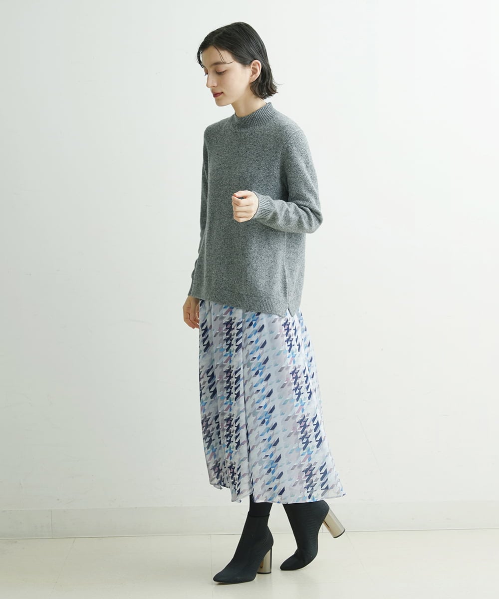 PHHCS05330 GEORGES RECH(小さいサイズ)(メゾン ドゥ サンク) 【セットアップ対応】千鳥格子柄スカート ベージュ系