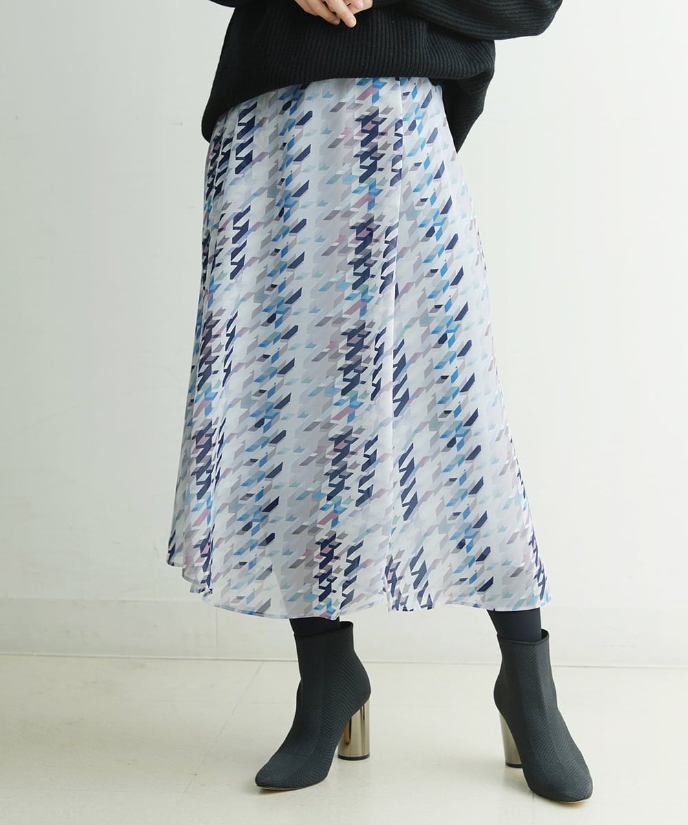 PHHCS05330 GEORGES RECH(小さいサイズ)(メゾン ドゥ サンク) 【セットアップ対応】千鳥格子柄スカート ブルー系