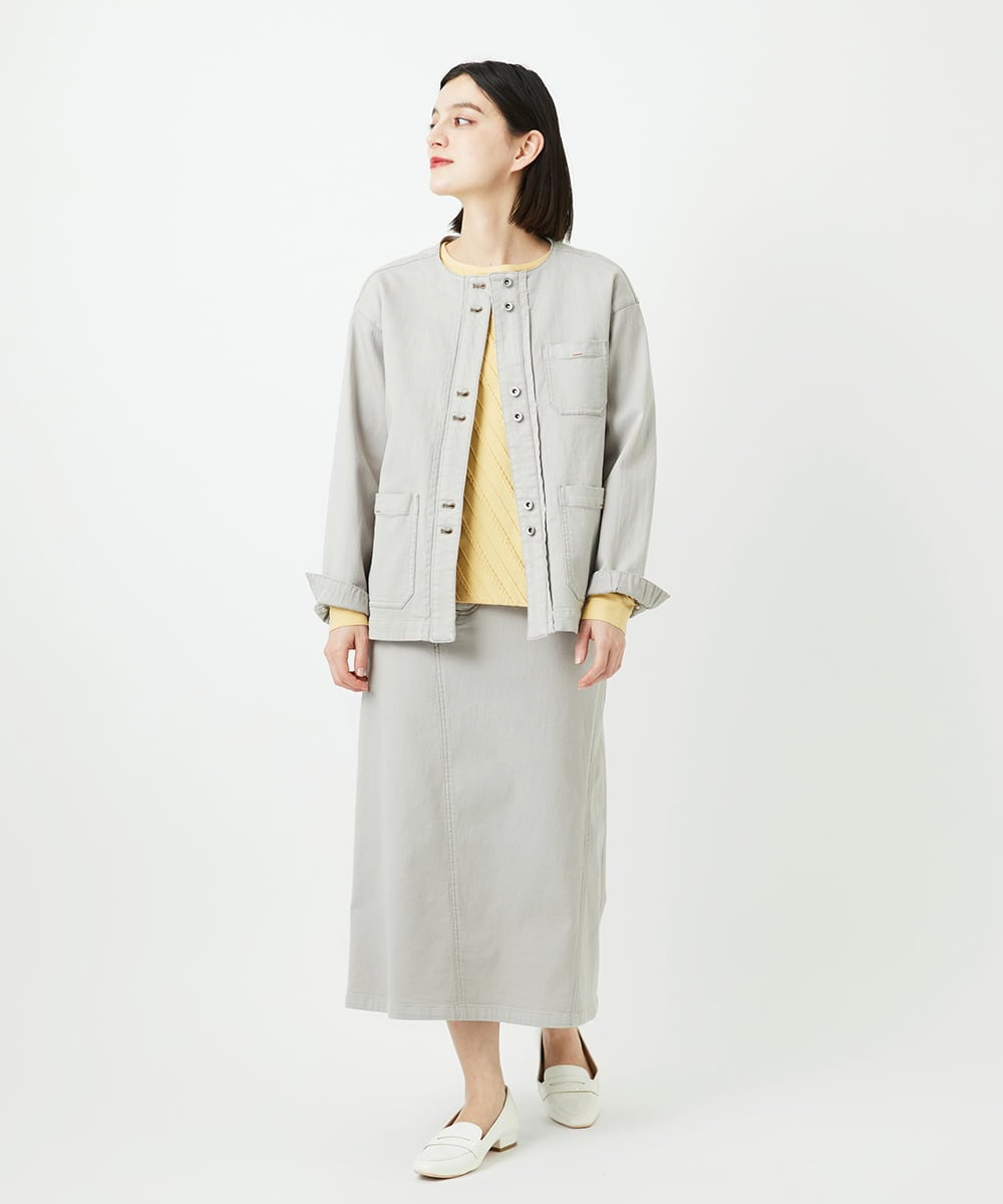 PHHEE01290 GEORGES RECH(小さいサイズ)(メゾン ドゥ サンク)  [セットアップ対応]ジャージーデニムセミタイトスカート ブルー