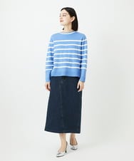 PHHEE01290 GEORGES RECH(小さいサイズ)(メゾン ドゥ サンク)  [セットアップ対応]ジャージーデニムセミタイトスカート ブルー