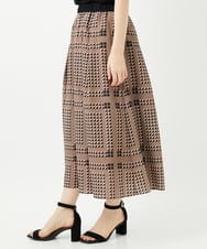 PHHGD14360 GEORGES RECH(小さいサイズ)(メゾン ドゥ サンク)  [日本製/セットアップ対応]ジオメトリックスカーフ柄スカート ベージュ系