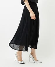 PHHJB22330 GEORGES RECH(小さいサイズ)(メゾン ドゥ サンク) シアーストライプティアードスカート ブラック