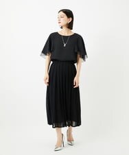 PHHJB22330 GEORGES RECH(小さいサイズ)(メゾン ドゥ サンク) シアーストライプティアードスカート ブラック