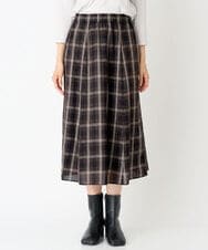PHHJE21290 GEORGES RECH(小さいサイズ)(メゾン ドゥ サンク)  [セットアップ対応]チェックフレアスカート ブラウン
