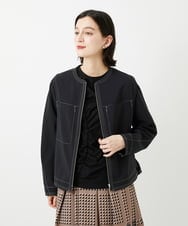 PHJGD12360 GEORGES RECH(小さいサイズ)(メゾン ドゥ サンク)  [セットアップ対応]ノーカラージップジャケット ブラック