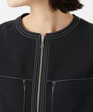 PHJGD12360 GEORGES RECH(小さいサイズ)(メゾン ドゥ サンク)  [セットアップ対応]ノーカラージップジャケット ブラック