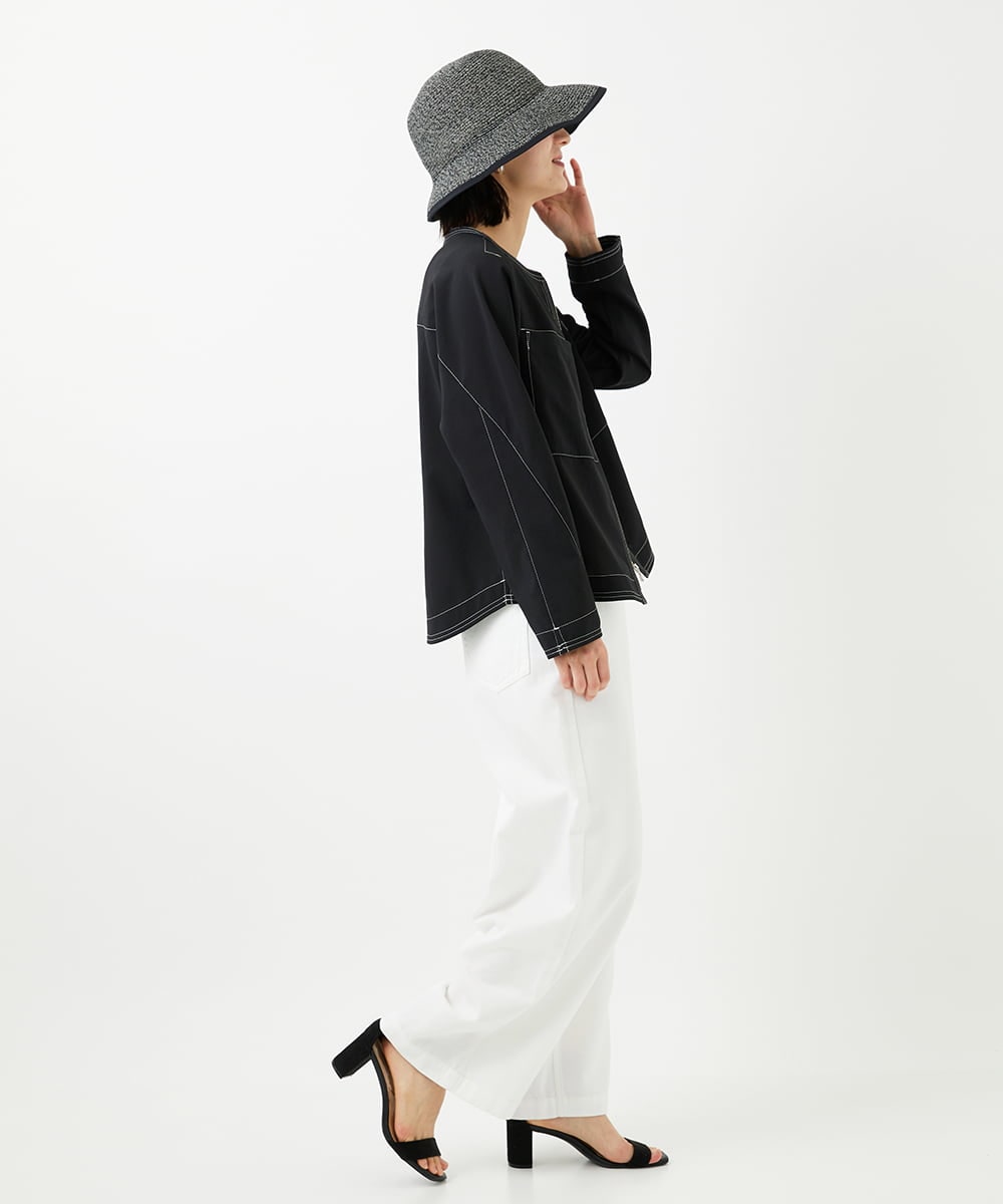 PHJGD12360 GEORGES RECH(小さいサイズ)(メゾン ドゥ サンク)  [セットアップ対応]ノーカラージップジャケット ブラック