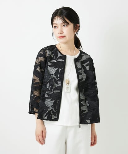 PHJGD37330 GEORGES RECH(小さいサイズ) メッシュアップリケノーカラージャケット
