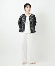 PHJGD37330 GEORGES RECH(小さいサイズ)(メゾン ドゥ サンク) メッシュアップリケノーカラージャケット ブラック