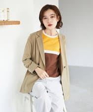 PHJGE47390 GEORGES RECH(小さいサイズ)(メゾン ドゥ サンク) ダブルブレストテーラードジャケット ベージュ