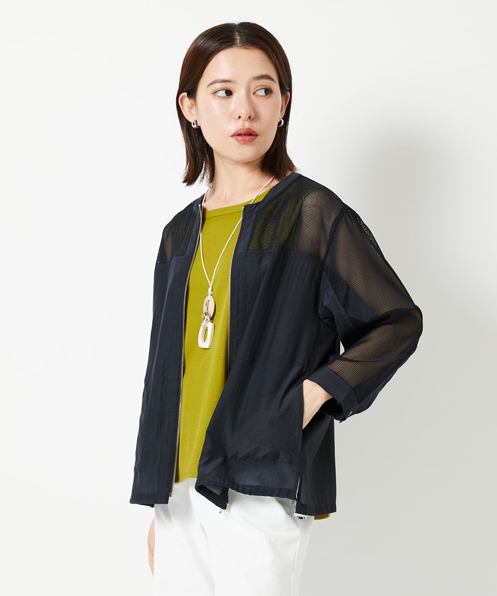PHJHD44330 GEORGES RECH(小さいサイズ)(メゾン ドゥ サンク) メッシュコンビシアーブルゾン ネイビー