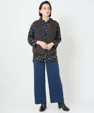 PHKAD22290 GEORGES RECH(小さいサイズ)(メゾン ドゥ サンク)  [日本製]ダブルフェイスミニフード9分袖ロゴカットソー ネイビー