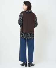 PHKAD22290 GEORGES RECH(小さいサイズ)(メゾン ドゥ サンク)  [日本製]ダブルフェイスミニフード9分袖ロゴカットソー ネイビー