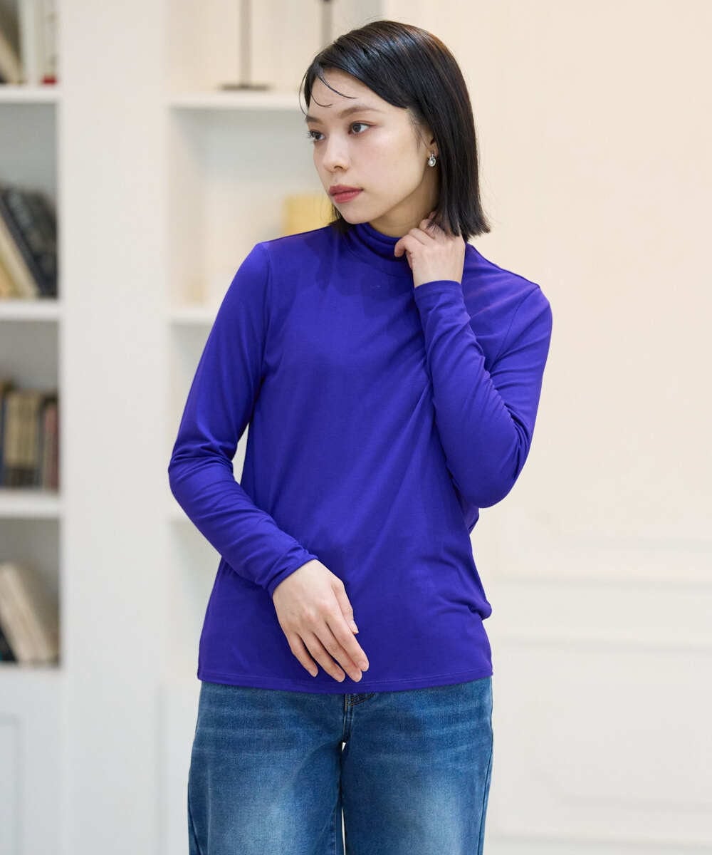 PHKAG26180 GEORGES RECH(小さいサイズ)(メゾン ドゥ サンク) ベアテンハイネックカットソー パープル