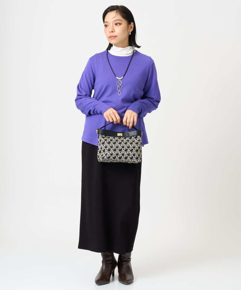 PHKAG26180 GEORGES RECH(小さいサイズ)(メゾン ドゥ サンク) ベアテンハイネックカットソー パープル