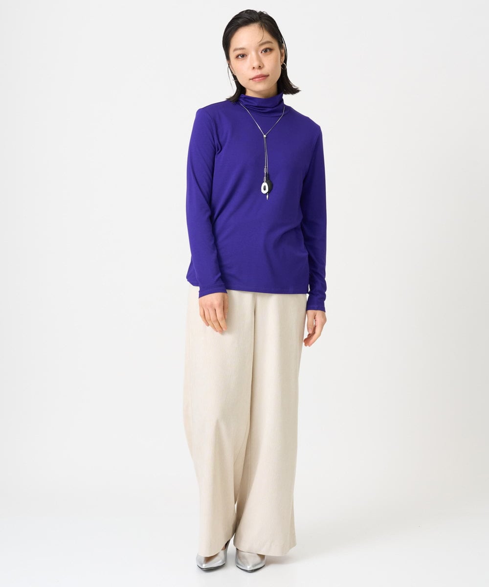 PHKAG26180 GEORGES RECH(小さいサイズ)(メゾン ドゥ サンク) ベアテンハイネックカットソー パープル
