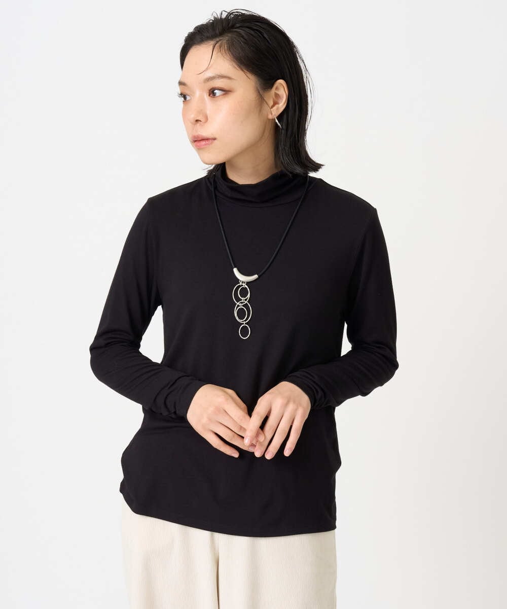 PHKAG26180 GEORGES RECH(小さいサイズ)(メゾン ドゥ サンク) ベアテンハイネックカットソー ブラック