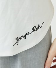 PHKEE46110 GEORGES RECH(小さいサイズ)(メゾン ドゥ サンク) ロゴ刺繍フレンチスリーブカットソー ホワイト
