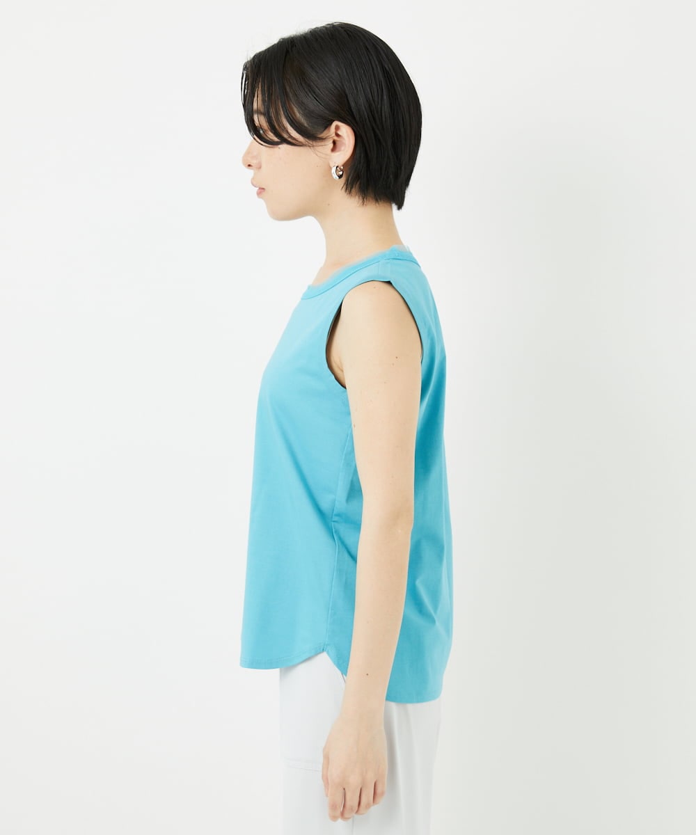 PHKGA38130 GEORGES RECH(小さいサイズ)(メゾン ドゥ サンク) チュールシルケットタンクトップ ブルーグリーン