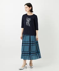 PHKGD16180 GEORGES RECH(小さいサイズ)(メゾン ドゥ サンク) メタリックロゴプリント5分袖カットソー ホワイト