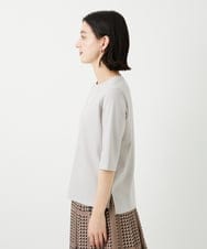 PHKGD17150 GEORGES RECH(小さいサイズ)(メゾン ドゥ サンク)  [日本製]バイヤスストレッチリブ5分袖カットソー ライトグレー