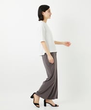 PHKGD17150 GEORGES RECH(小さいサイズ)(メゾン ドゥ サンク)  [日本製]バイヤスストレッチリブ5分袖カットソー ライトグレー