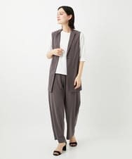 PHKGD17150 GEORGES RECH(小さいサイズ)(メゾン ドゥ サンク)  [日本製]バイヤスストレッチリブ5分袖カットソー ライトグレー