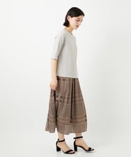 PHKGD17150 GEORGES RECH(小さいサイズ)(メゾン ドゥ サンク)  [日本製]バイヤスストレッチリブ5分袖カットソー ライトグレー