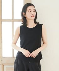 PHKGD27130 GEORGES RECH(小さいサイズ)(メゾン ドゥ サンク)  [日本製]2WAYリブタンクトップ ブラック