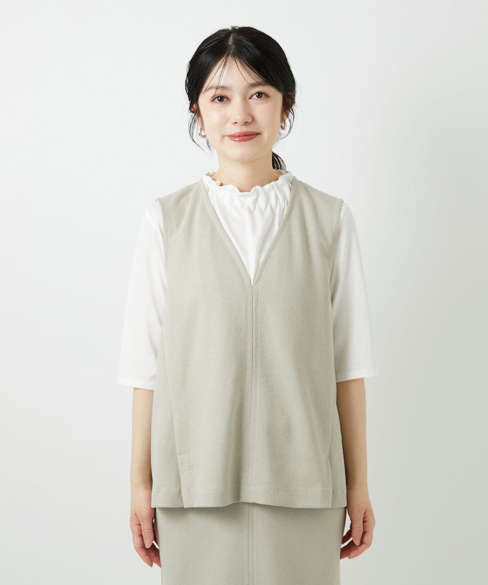 PHKGD34210 GEORGES RECH(小さいサイズ)(メゾン ドゥ サンク)  [セットアップ対応]VネックAラインベスト ベージュ