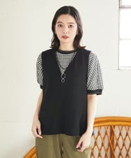PHKGD34210 GEORGES RECH(小さいサイズ)(メゾン ドゥ サンク)  [セットアップ対応]VネックAラインベスト ベージュ