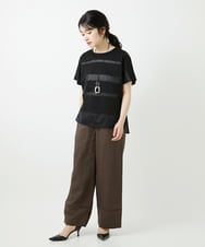 PHKGD38180 GEORGES RECH(小さいサイズ)(メゾン ドゥ サンク) [接触冷感]ドライコットンシアーボーダーカットソー ホワイト
