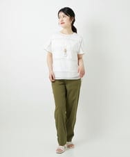 PHKGD38180 GEORGES RECH(小さいサイズ)(メゾン ドゥ サンク) [接触冷感]ドライコットンシアーボーダーカットソー ホワイト