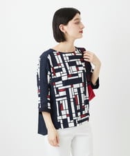 PHKGE42360 GEORGES RECH(小さいサイズ)(メゾン ドゥ サンク) トリコロールドルマンスリーブカットソー レッド系