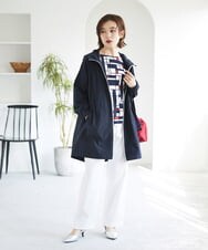 PHKGE42360 GEORGES RECH(小さいサイズ)(メゾン ドゥ サンク) トリコロールドルマンスリーブカットソー レッド系