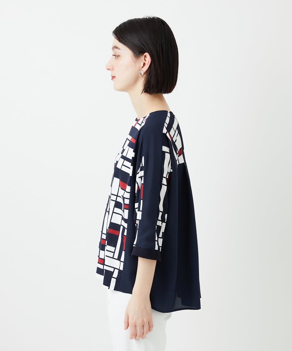 PHKGE42360 GEORGES RECH(小さいサイズ)(メゾン ドゥ サンク) トリコロールドルマンスリーブカットソー レッド系