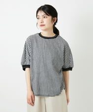 PHKGF28170 GEORGES RECH(小さいサイズ)(メゾン ドゥ サンク) ギンガムチェックジャージーカットソー ブラック