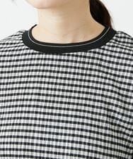 PHKGF28170 GEORGES RECH(小さいサイズ)(メゾン ドゥ サンク) ギンガムチェックジャージーカットソー ブラック