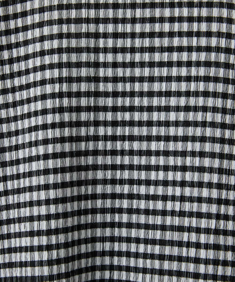 PHKGF28170 GEORGES RECH(小さいサイズ)(メゾン ドゥ サンク) ギンガムチェックジャージーカットソー ブラック