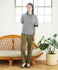 PHKGF28170 GEORGES RECH(小さいサイズ)(メゾン ドゥ サンク) ギンガムチェックジャージーカットソー ブラック