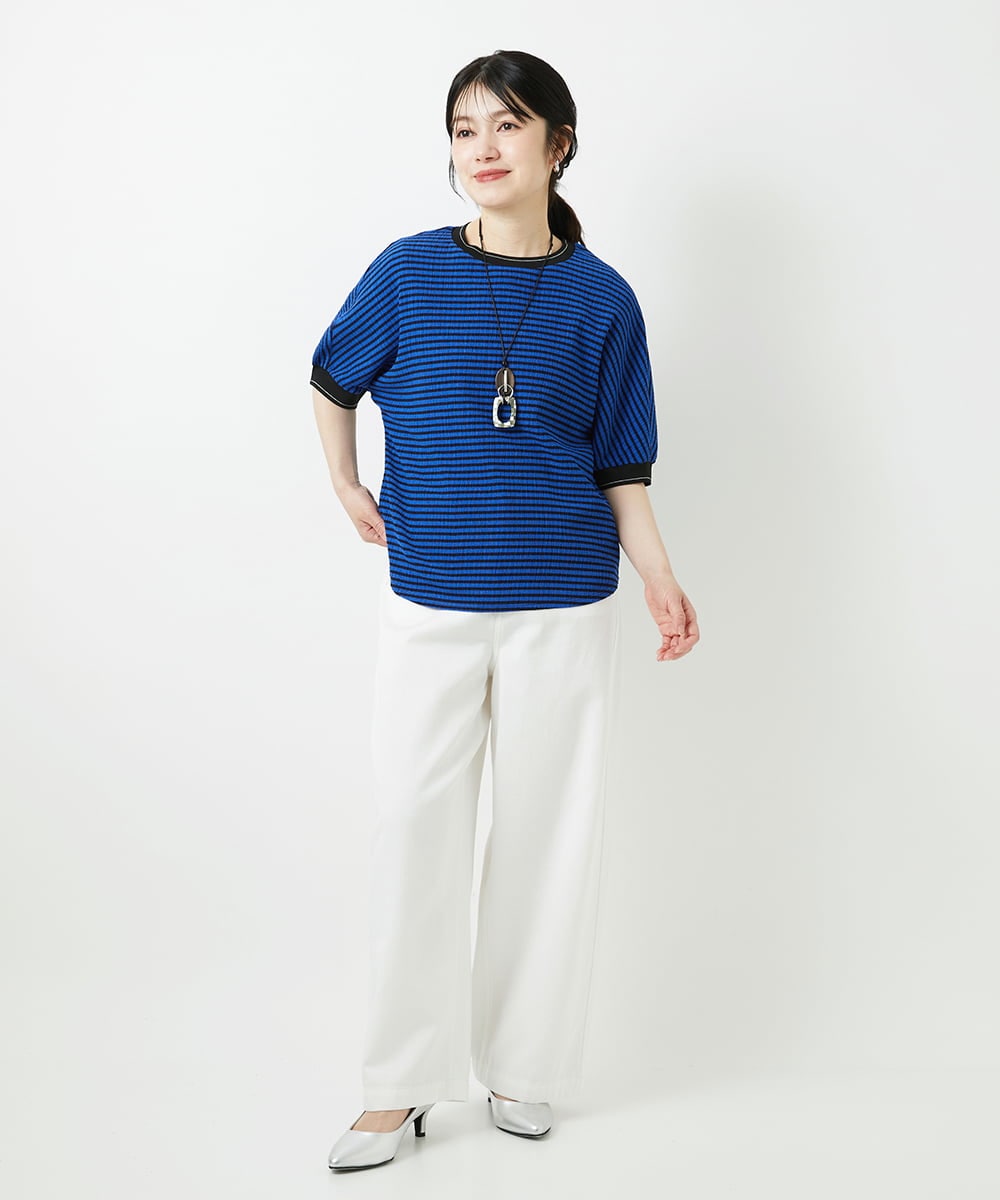 PHKGF28170 GEORGES RECH(小さいサイズ)(メゾン ドゥ サンク) ギンガムチェックジャージーカットソー ブラック