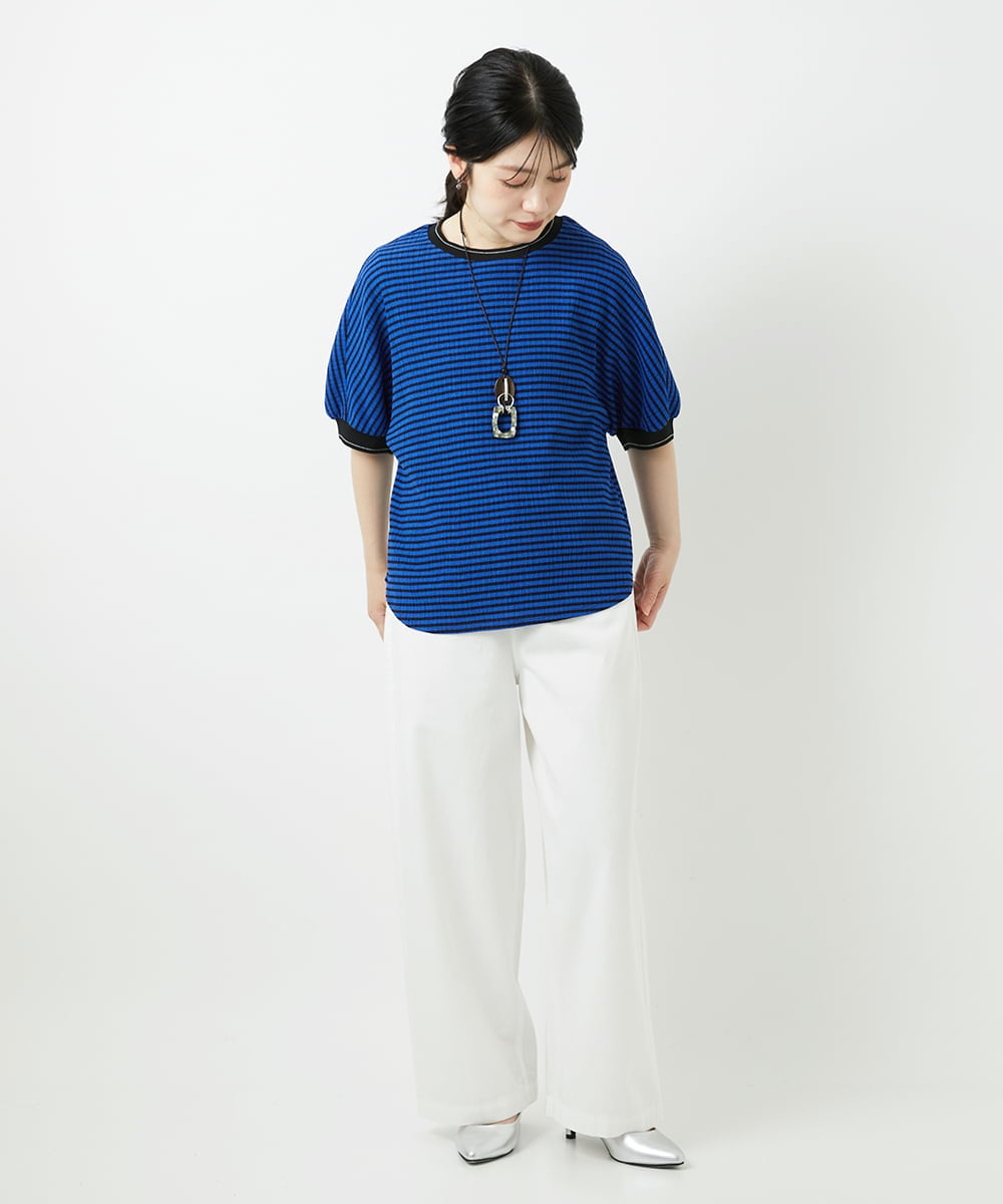 PHKGF28170 GEORGES RECH(小さいサイズ)(メゾン ドゥ サンク) ギンガムチェックジャージーカットソー ブラック