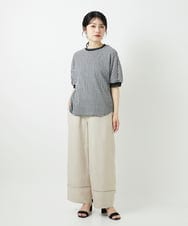 PHKGF28170 GEORGES RECH(小さいサイズ)(メゾン ドゥ サンク) ギンガムチェックジャージーカットソー ブラック
