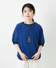 PHKGF28170 GEORGES RECH(小さいサイズ)(メゾン ドゥ サンク) ギンガムチェックジャージーカットソー ブラック