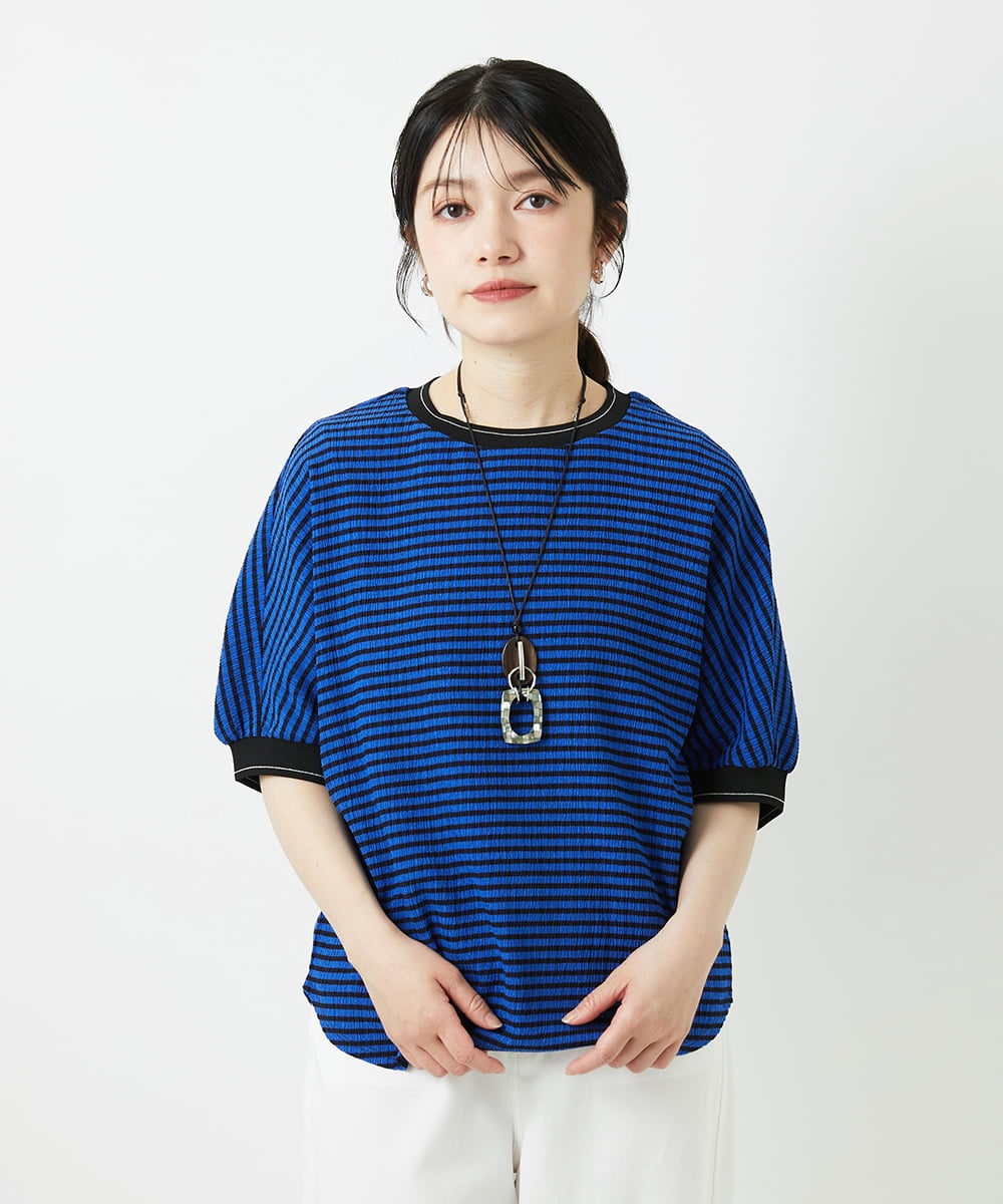 PHKGF28170 GEORGES RECH(小さいサイズ)(メゾン ドゥ サンク) ギンガムチェックジャージーカットソー ブラック
