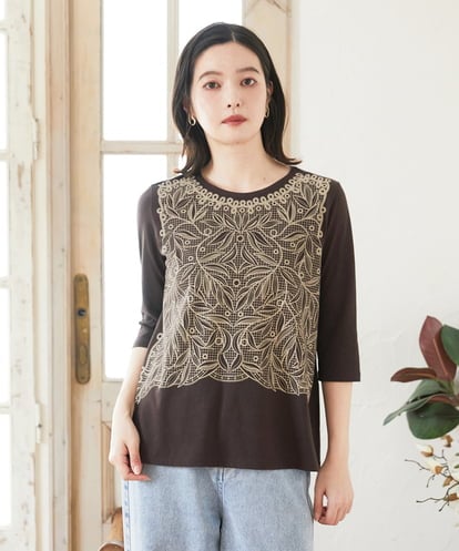 PHKGF40190 GEORGES RECH(小さいサイズ) レースプリントジャージーカットソー